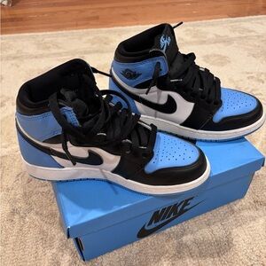 Nike Air Jordan 1 Mid Black and Blue High Tops